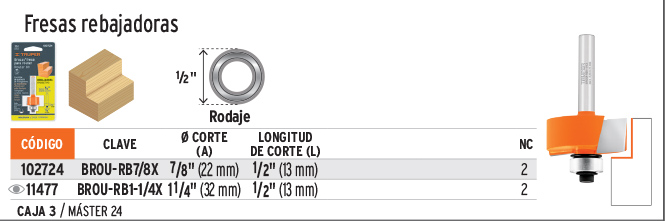 Timberline 260-10 Rabbeting Router Bit 1-1/4-Inch Diameter B